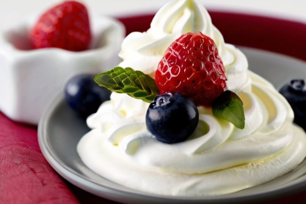 Whipped cream with berries