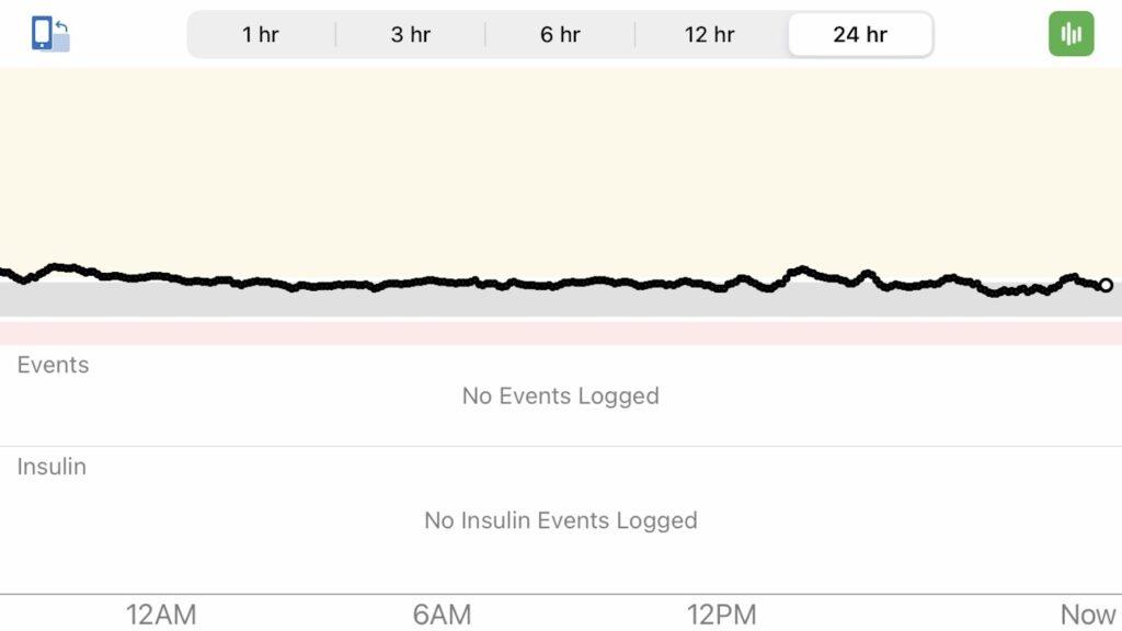 Stable Blood Glucose Reading on Continuous Glucose Monitor